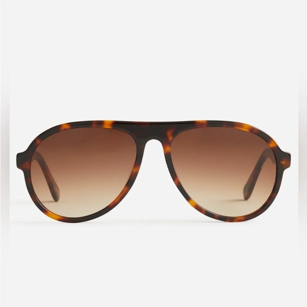 J. Crew Bondi acetate aviator sunglasses in tortoise shell - Picture 1 of 4